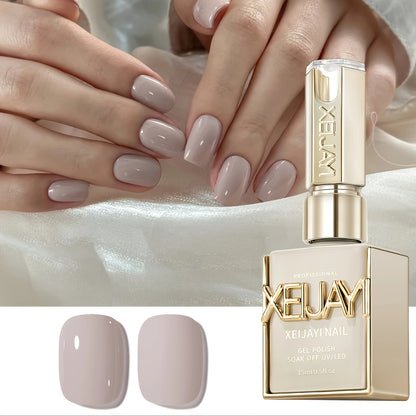 XEIJAYI No 45  HighShine Gray Pink Gel Nail Polish AlcoholFree LongLasting  Durable for DIY Manicures and Salon Quality Nails